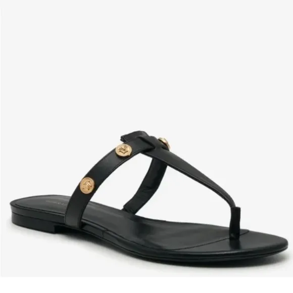 ❕SALE❕ Versace Medusa Stud Black Leather Sandals