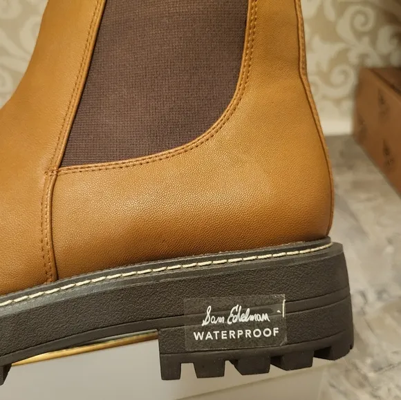 Sam Edelman Brown Ankle Boots with Chunky Sole
