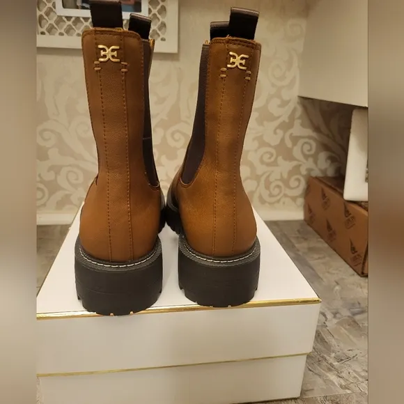 Sam Edelman Brown Ankle Boots with Chunky Sole