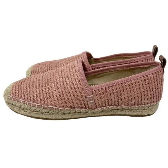Sam Edelman Espadrille Flats Slip-On Khloe Loafers Knit Pink Gold