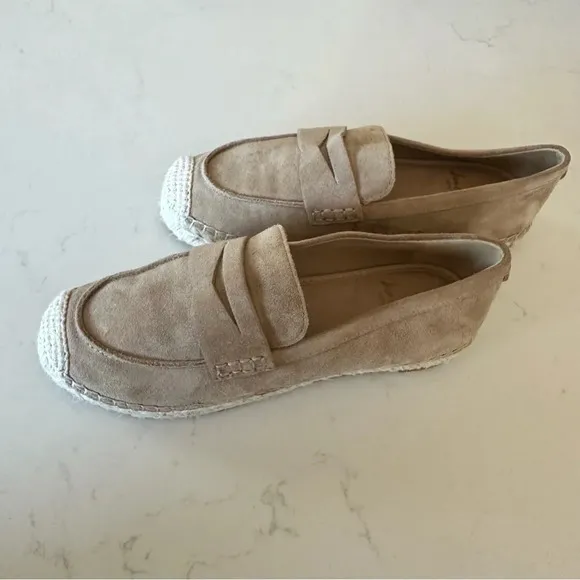 Sam Edelman Kai Suede Espadrille inspired Loafers in Tuscan Tan Size: 5