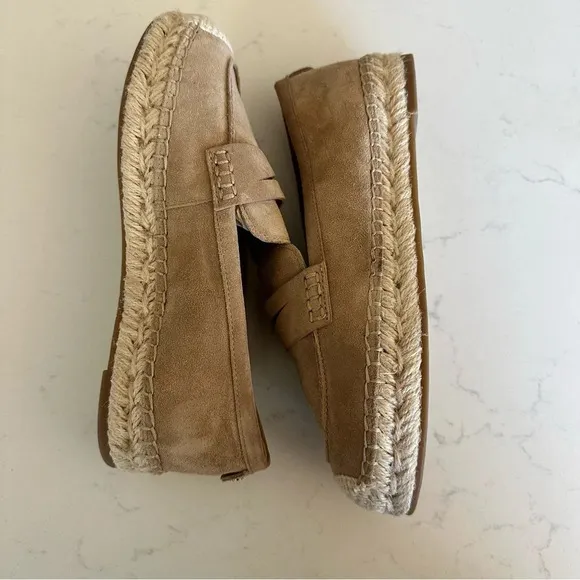Sam Edelman Kai Suede Espadrille inspired Loafers in Tuscan Tan Size: 5