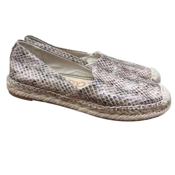 Sam Edelman Kesia Slip On Espadrille Loafers Animal Print Size 6.5