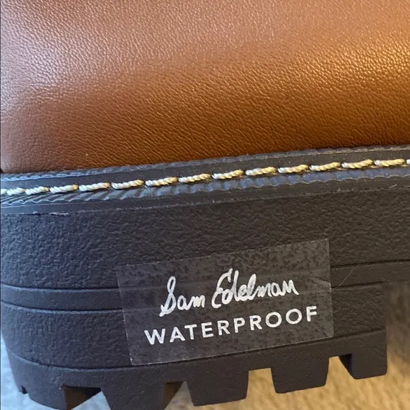 Sam Edelman Laguna Boot towny brown waterproof leather Chelsea boot.