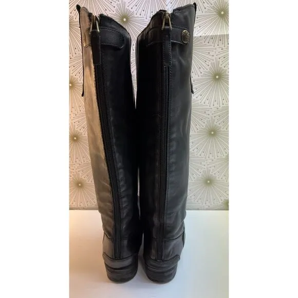Sam Edelman Penny black leather riding boots.