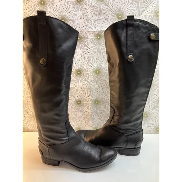 Sam Edelman Penny black leather riding boots.