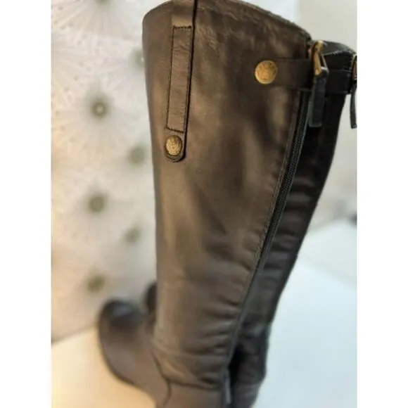 Sam Edelman Penny black leather riding boots.
