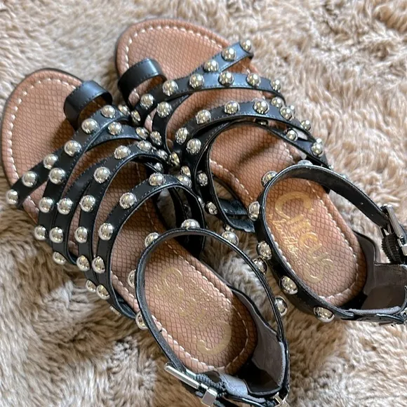 SAM EDELMAN STUDDED SANDALS 6