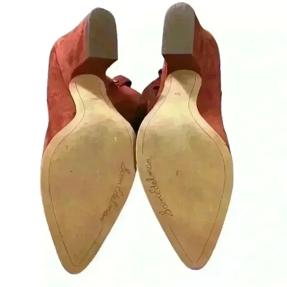 Sam Edelman Western Inspired Red Suede Niomi Pull On Ankle Boots Size 9.5​