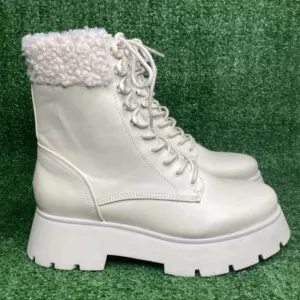 Sam Edelman Womens Circus Larsa Off White Cream Chunky Boots Size 9 M - NEW