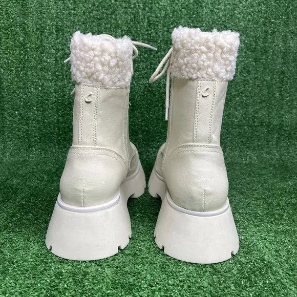 Sam Edelman Womens Circus Larsa Off White Cream Chunky Boots Size 9 M - NEW