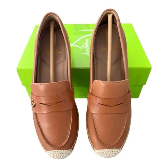 Sam Edelman Espadrille Flat Leather Loafers KAI Saddle Women’s Size 7 M Brown