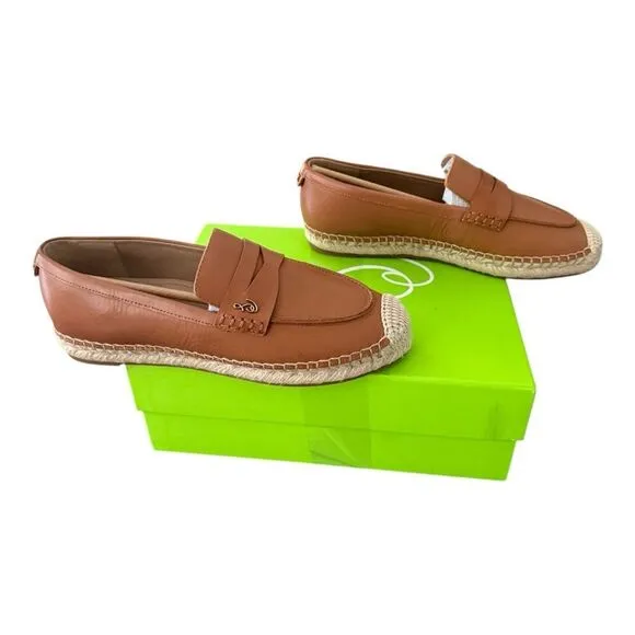 Sam Edelman Espadrille Flat Leather Loafers KAI Saddle Women’s Size 7 M Brown
