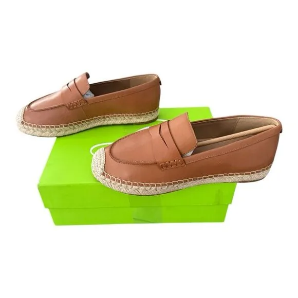 Sam Edelman Espadrille Flat Leather Loafers KAI Saddle Women’s Size 7 M Brown