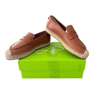 Sam Edelman Espadrille Flat Leather Loafers KAI Saddle Women’s Size 7 M Brown