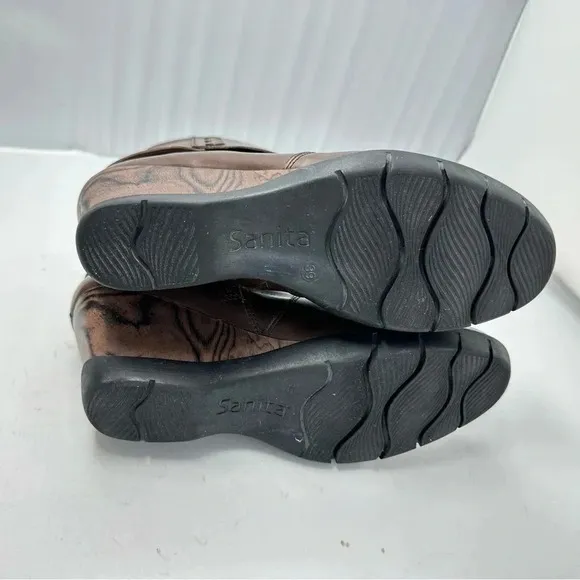 Sanita Maddox Brown Leather Booties size 39 US 8 - 8.5 EUC Comfort Classic