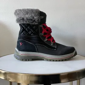 Santana Canada Maleo Boots Leather Faux Fur Trim Waterproof Black Size 11