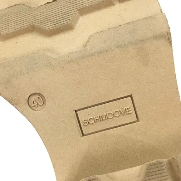 Schmoove Boots Mike Chelsea Anthropologie Ankle Suede Chunky Size 40 / 9 Beige