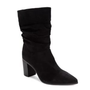 SCHUTZ Ashlee Block Heel Slouchy Suede Boots Black Size 8.5