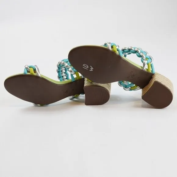 Schutz Colorful Juliet Braided Block Heel Sandals - Size 7.5 - NWOB