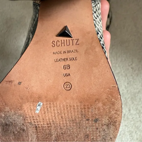 Schutz Haven Leather Snakeskin Print Boots Size 6