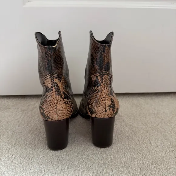Schutz Haven Leather Snakeskin Print Boots Size 6