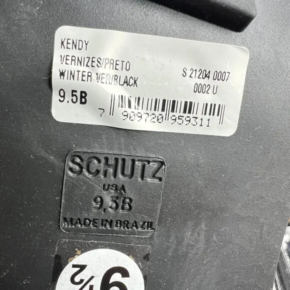 Schutz Kendy Lug Sole Combat Boots Womens Size 9.5 Black Patent Leather NEW