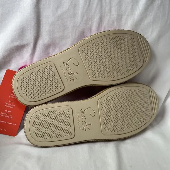 Sea Star Beachwear Women's Seafarer Slingback Sandals Hot Pink Size 8 NWT