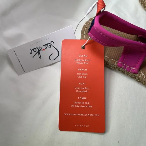 Sea Star Beachwear Women's Seafarer Slingback Sandals Hot Pink Size 8 NWT