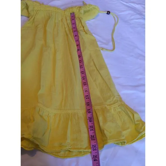 Seaspice Women's M Yellow Peruvian Cotton Crochet Sundress Boho Beach Resort
