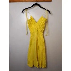 Seaspice Women's M Yellow Peruvian Cotton Crochet Sundress Boho Beach Resort
