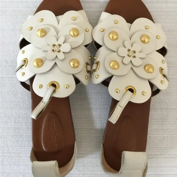 See by Chloe Haya Flower Studded Leather Sandals size 36 missing straps