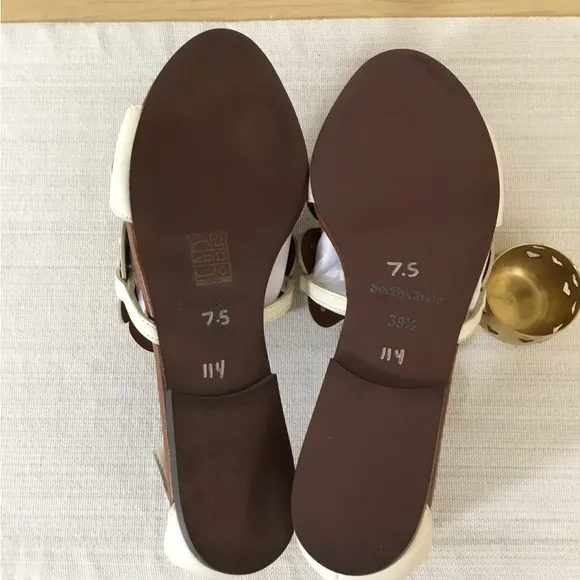 See by Chloe Haya Flower Studded Leather Sandals size 36 missing straps