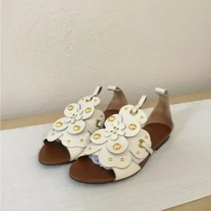 See by Chloe Haya Flower Studded Leather Sandals size 36 missing straps