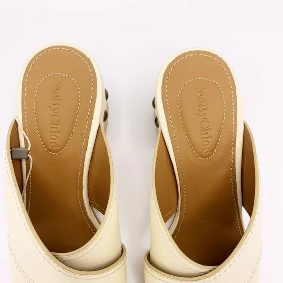See by Chloe Tina Studded Cream Sandals