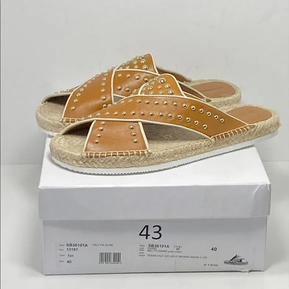 See by Chloe Pia Studded Slide Espadrille Sandals size 40