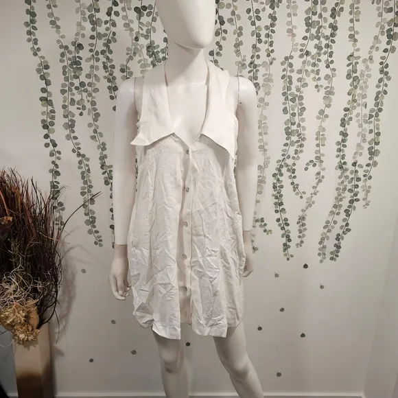 Show Me Your Mumu Shirley Dress White Linen Sz S