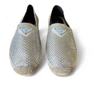 Silver Espadrille Loafers