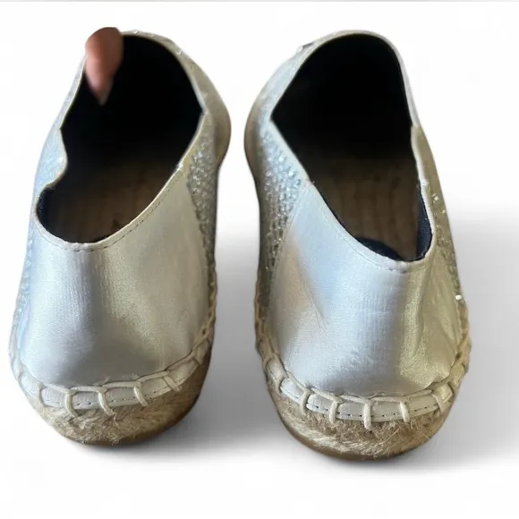 Silver Espadrille Loafers