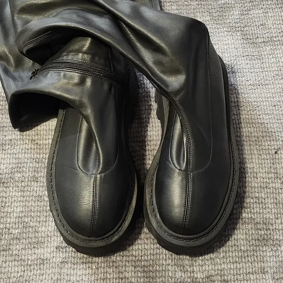 Simon Miller Vegan Tall Scrambler Boots Size 35 Chunky Heel, Goth