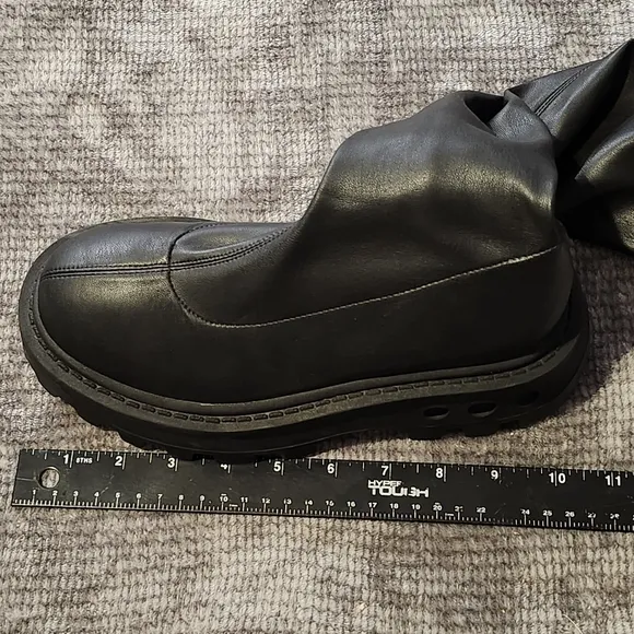Simon Miller Vegan Tall Scrambler Boots Size 35 Chunky Heel, Goth