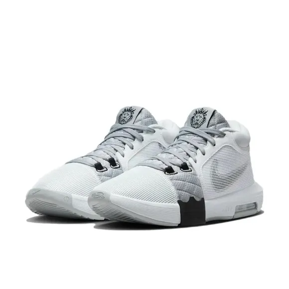 Size 12- Nike Lebron Witness 8 VIII White Smoke Grey Mens Sneakers Basketball