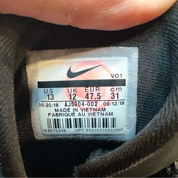 Size 13 - Nike‎ Zoom Evidence Black &amp; White AJ5904-002
