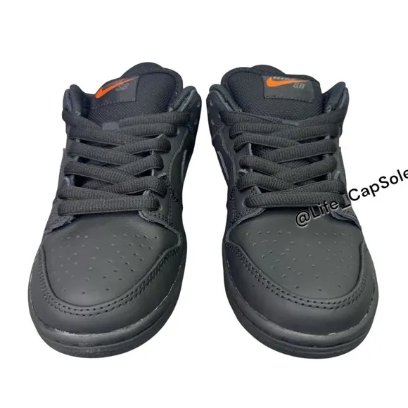 Size 5 Nike SB Dunk Low Pro ORANGE LABEL ISO Triple Black Men's Women's Size 6.5