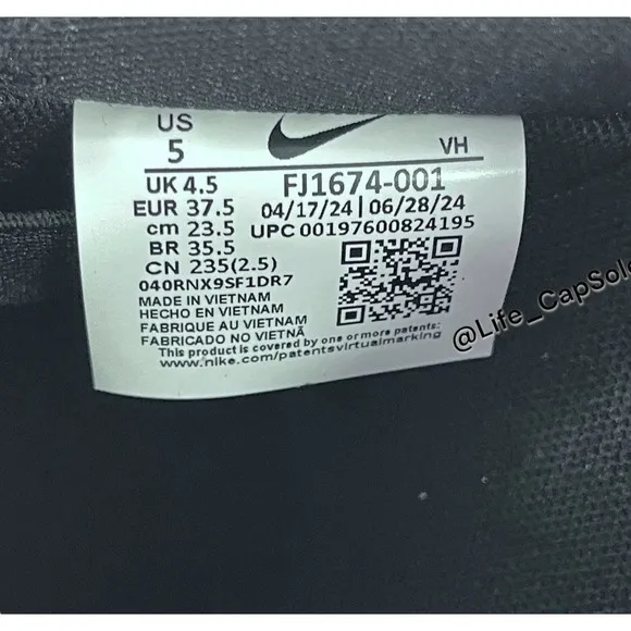 Size 5 Nike SB Dunk Low Pro ORANGE LABEL ISO Triple Black Men's Women's Size 6.5