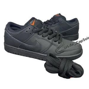 Size 5 Nike SB Dunk Low Pro ORANGE LABEL ISO Triple Black Men's Women's Size 6.5