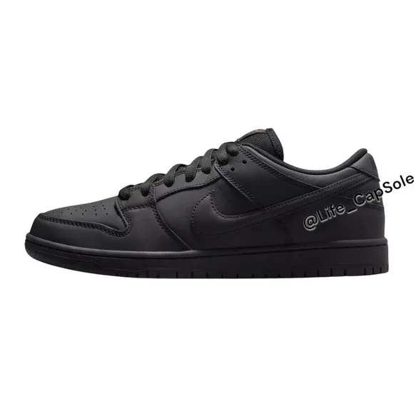 Size 5 Nike SB Dunk Low Pro ORANGE LABEL ISO Triple Black Men's Women's Size 6.5
