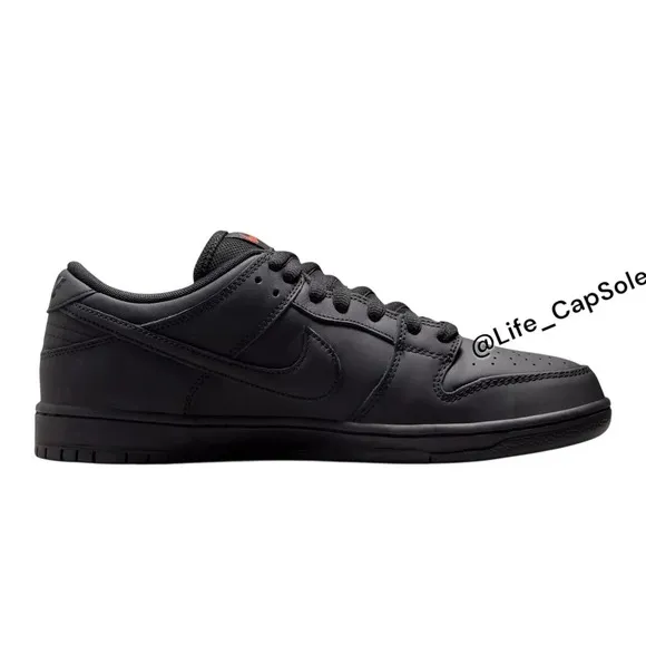 Size 5 Nike SB Dunk Low Pro ORANGE LABEL ISO Triple Black Men's Women's Size 6.5