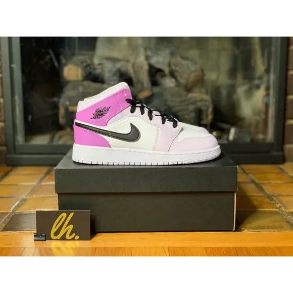 Size 6y/ 7.5w Air Jordan 1 Mid “Barely Grape” Athletic Basketball Sneakers DQ842