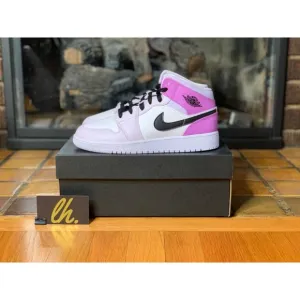 Size 6y/ 7.5w Air Jordan 1 Mid “Barely Grape” Athletic Basketball Sneakers DQ842